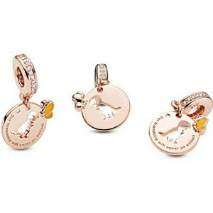 ❤Pandora Rose Gold Dinosaur Butterfly Dangle Charm